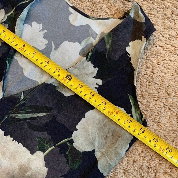 & Other Stories Black Floral Top Sleeveless Mini Dress Tunic 2 XS - Picture 4 of 6